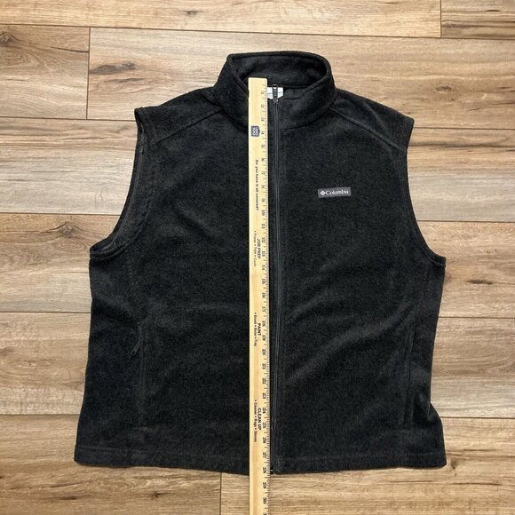 Men's Columbia Fleece Vest SZ XL Gray Full Zip Pockets Casual Logo - Picture 6 of 9